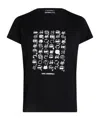 Karl Lagerfeld Organic Cotton Graphic T-shirt In Black