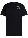 Karl Lagerfeld Ikon Peak-a-boo Rhinestone T-shirt In Black