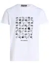 Karl Lagerfeld Stacked Logo Address T-shirt In Black In White