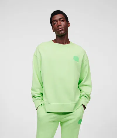 Karl Lagerfeld Ikon Tonal Patch Sweatshirt In Green