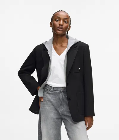 Karl Lagerfeld Ikon Transformer Blazer In Black