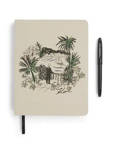 Karl Lagerfeld Ikon Travel Notebook Pen In Neutral