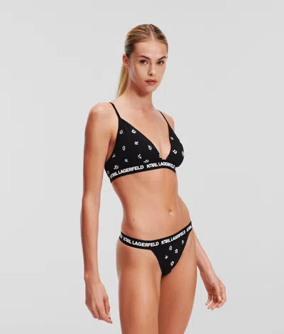 Karl Lagerfeld Ikon Triangle Padded Bra In Black