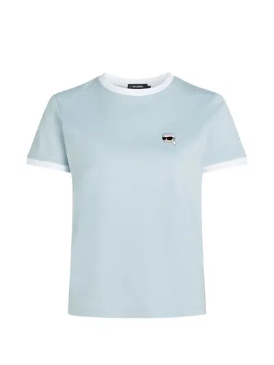 Karl Lagerfeld Ikon Contrast Piping T-shirt In White