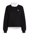 Karl Lagerfeld Ikon Two-tone Sweatshirt In Black