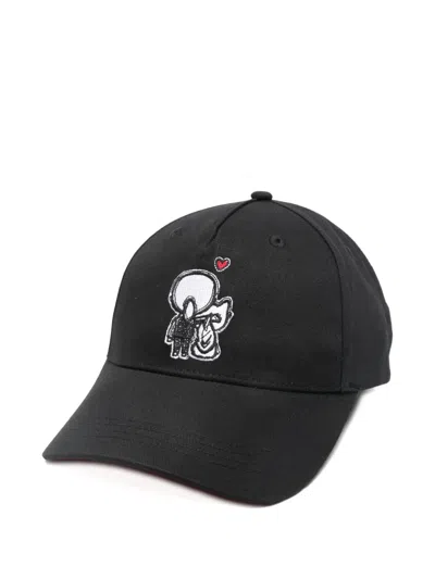 Karl Lagerfeld Ikon Valentine Baseball Cap In Black