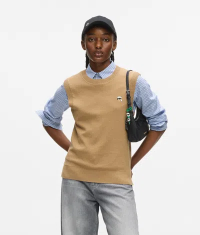 Karl Lagerfeld Ikon Vest In Brown