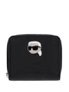 Karl Lagerfeld Medium Ikon Pebble Bi-fold Wallet In Black