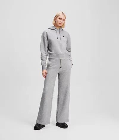 Karl Lagerfeld Ikon Wide-leg Sweatpants In Gray