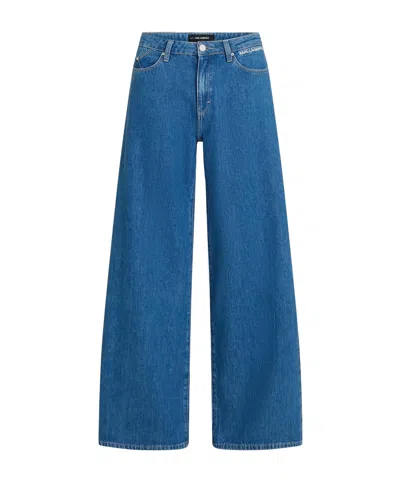 Karl Lagerfeld Ikon Wide-leg Jeans In Blue