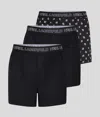Karl Lagerfeld Ikonik Boxer Shorts (pack Of Three) In Black