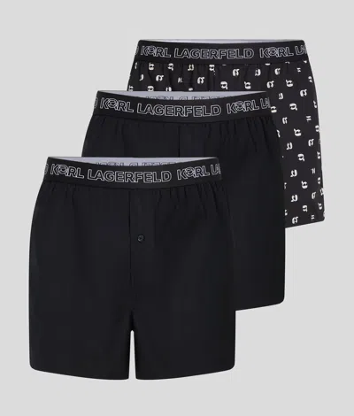 KARL LAGERFELD IKON WOVEN BOXER SHORTS - 3 PACK