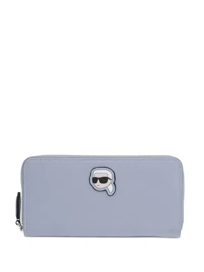 Karl Lagerfeld Ikon Zip-around Wallet In Blue