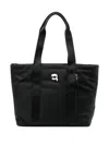 Karl Lagerfeld Ikonik Pin Leather Tote Bag In Black