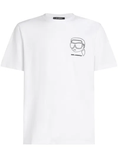 Karl Lagerfeld Ikonic Karl-print T-shirt In White