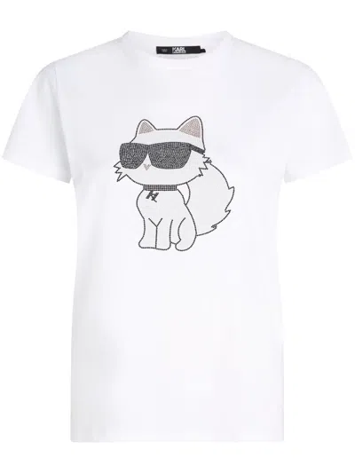 Karl Lagerfeld Ikonik 20 Choupette T-shirt In White