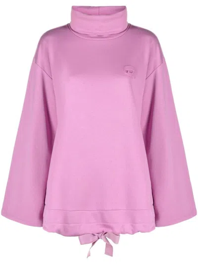 Karl Lagerfeld Ikonik 2.0 High-neck Sweatshirt In Pink