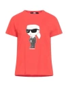 Karl Lagerfeld Ikonik 2.0 Karl T-shirt Woman T-shirt Red Size S Organic Cotton