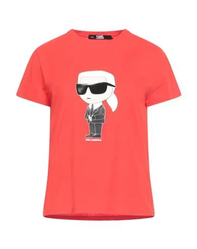 Karl Lagerfeld Ikonik 2.0 Karl T-shirt Woman T-shirt Red Size S Organic Cotton