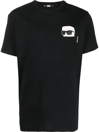 Karl Lagerfeld Ikonik 2.0 Pocket T-shirt In Black