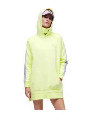 Karl Lagerfeld Ikonik 2.0 Bicolour Oversized Hoodie In Yellow