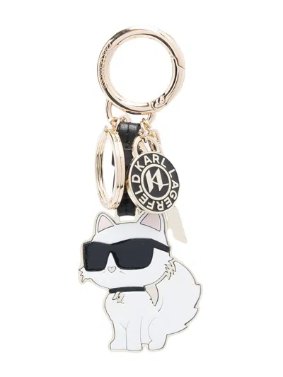 Karl Lagerfeld Ikonik 2.0 Choup Charm Keychain In White