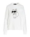 Karl Lagerfeld 'ikonik 2.0 Choupette' Sweatshirt In White