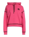 Karl Lagerfeld Ikonik 2.0 Hoodie Woman Sweatshirt Fuchsia Size S Organic Cotton, Recycled Polyester In Pink