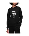 Karl Lagerfeld Ikonik Motif-patch Sweatshirt In Black