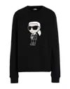 Karl Lagerfeld Ikonik 2.0 Karl Sweatshirt Woman Sweatshirt Black Size L Organic Cotton, Recycled Pol