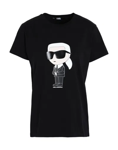 KARL LAGERFELD KARL LAGERFELD IKONIK 2.0 KARL T-SHIRT WOMAN T-SHIRT BLACK SIZE L ORGANIC COTTON