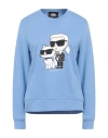 Karl Lagerfeld Ikonik 2.0 Sweatshirt Woman Sweatshirt Light Blue Size M Organic Cotton, Recycled Pol In Blue