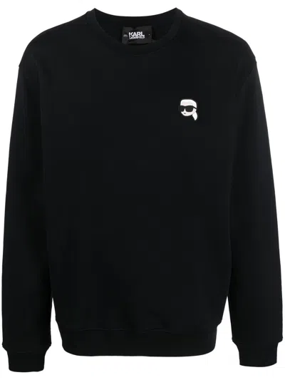 Karl Lagerfeld Ikonik 2.0 Long-sleeve Sweatshirt In Black