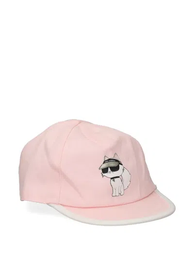 Karl Lagerfeld Babies' Ikonik Choupette Cap In Pink