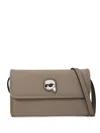 Karl Lagerfeld Ikonik Cross Body Wallet In Brown