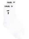 Karl Lagerfeld Ikon Intarsia-knit Socks (pack Of Three) In 白色