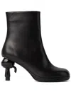 Karl Lagerfeld Ikonik Island Leather Boots In Black