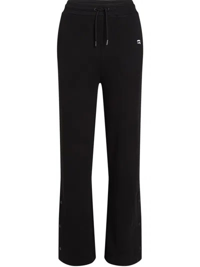 Karl Lagerfeld Ikonik Karl-appliqué Track Pants In Black