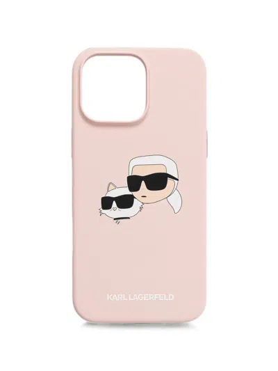 Karl Lagerfeld Ikonik Karl Choupette Iphone Case In Pink