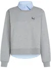 Karl Lagerfeld Ikonik Karl Classic-collar Sweatshirt In Grey