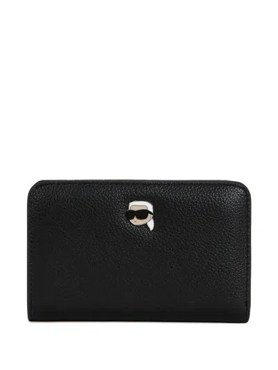 Karl Lagerfeld Ikonik Karl Grained Wallet In Black