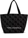 Karl Lagerfeld Ikonik Karl Monogram Tote Bag In Black