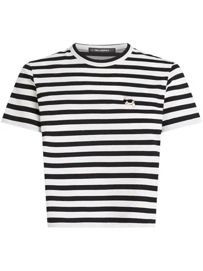 Karl Lagerfeld Ikonik Karl Organic-cotton T-shirt In Black