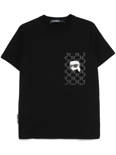 Karl Lagerfeld Ikonik Karl Print T-shirt In Black