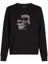 Karl Lagerfeld Black Crewneck Rhinestone Sweatshirt