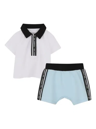 Karl Lagerfeld Babies' Ikonik Karl Shorts Set In Blue