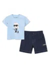 Karl Lagerfeld Ikonik Karl Shorts Set In Blue