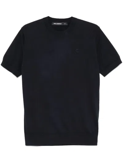 Karl Lagerfeld Ikonik Karl-patch Polo Shirt In Blue