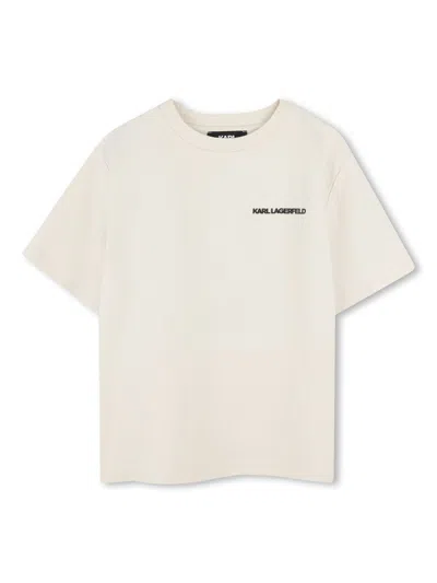 Karl Lagerfeld Kids' Ikonik Karl T-shirt In Neutrals