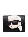 Karl Lagerfeld Ikonik Choupette Leather Wallet In Black